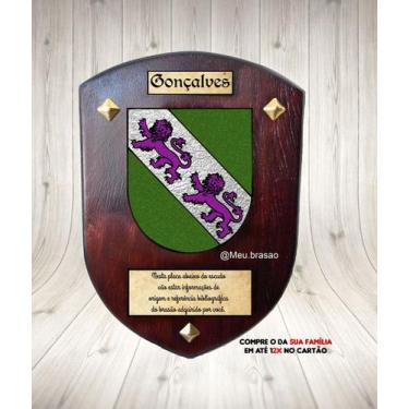 Imagem de Brasão da família Gonçalves na madeira tamanho 31cmx41cm - @meu.brasao