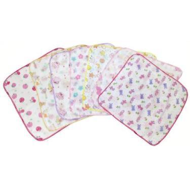 Imagem de kit 5 Fraldinha De Boca Para Bebe Estampada 33x33cm Com Crochê - Dugu,
