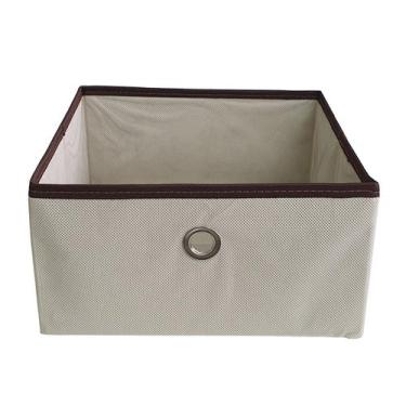 Imagem de Caixa organizadora de Tecido OrganiBox   c/ Ilhós de 28x15x38cm, MARRO