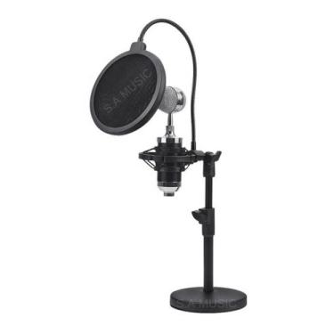 Imagem de KIT 5 Suporte Pedestal Mesa Tripé Microfones Igreja Púlpito - S.A Musi