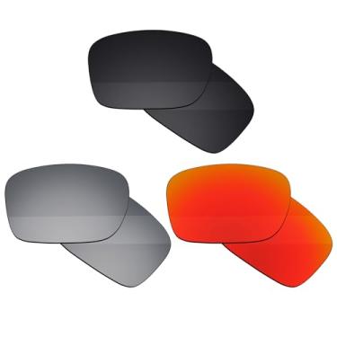 Imagem de Boldbright Lentes de substituição compatíveis com óculos de sol Oakley TwoFace OO9189 - preto + titânio + vermelho espelhado revestido