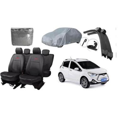 Imagem de Conjunto capa couro Jac IEV 20 2021 a 2024 + limpador para-brisa - aer