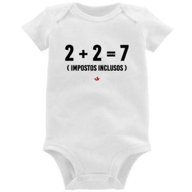 Imagem de Body Bebê 2 + 2 = 7 (Impostos Inclusos) - Foca na Moda, Branco, P