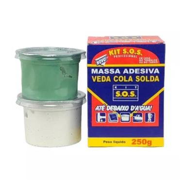Imagem de Kit S.o.s Massa Adesiva Veda Tudo 250g Cola Embaixo D'água - Kit SOS, 