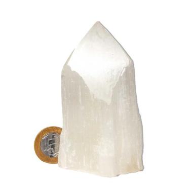 Imagem de Ponta Selenita Branca Natural Bruta 11cm 80g Classe A - CristaisdeCurv