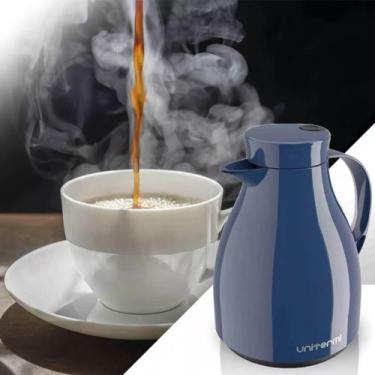 Imagem de Garrafa Térmica Bule com Gatilho Paris 500ML Azul   Cozinha Café Chá P