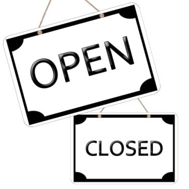 Imagem de Sinal fechado aberto, placa suspensa de dupla face, impressão de alta precisão, à prova d'água, sinal aberto e fechado para negócios, suprimentos de loja de varejo, sinal aberto, sinal fechado - 30,5