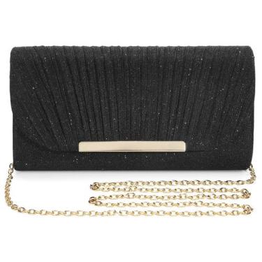 Imagem de Bolsa de noite UBAYMAX Bolsas clutch para mulheres em cetim preto