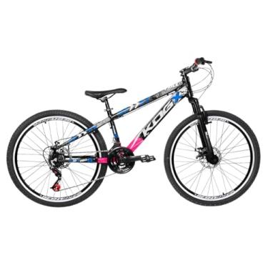 Imagem de Bicicleta Para Manobras Aro 26 Unisex Quadro KOG Modelo Exclusivo Aros Flay 18 Marchas Freio a Disco,Preto Rosa Azul