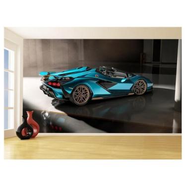 Imagem de Papel De Parede 3D Carro Lamborghini V12 Sian 3,5M Car221 - Você Decor