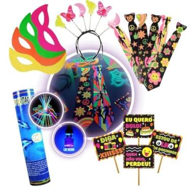 Imagem de Kit 125 Adereços Para Festa Neon Casamento Balada Brilha (KIT)