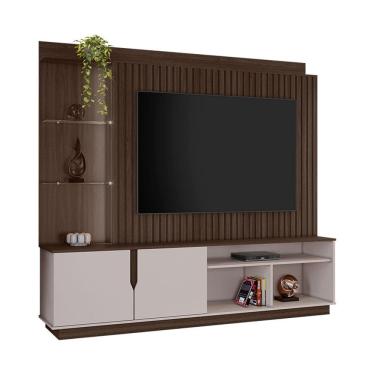Imagem de Estante Home para TV até 65 Polegadas Amparo JCM Móveis Café Soft/Off
