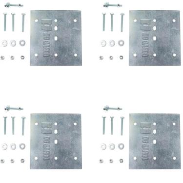 Imagem de Kit de instalação da placa de controle e ultra segura DC Cargo Mall, pacote com 4 | Placa traseira de montagem de trilho E, parafusos, porcas e arruelas