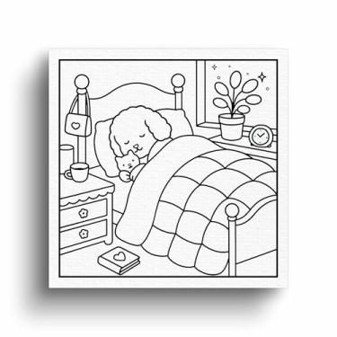 Imagem de Tela Canvas Para Pintar Com Desenho Infantil 30x30cm (Opção 4)