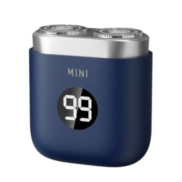 Imagem de FashionCha Barbeador de Bolso para Viagem, Barbeador Masculino Sem Fio, Uso Seco E úmido, Aparador de Barba Facial para Aparar, Carro, Escritório, Viagens, Uso N, Azul