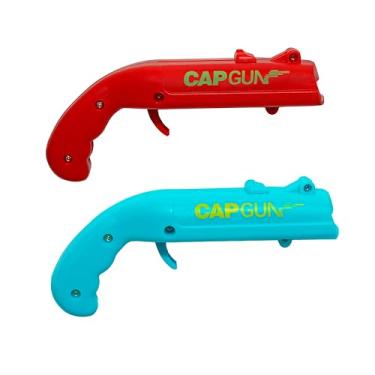 Imagem de Abridor de garrafa Cap Gun, lançador, atirador, arma divertida, abridor de cerveja criativo para beber, jogo, festa familiar, bar, churrasco ao ar livre (2, vermelho-azul)