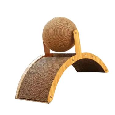 Imagem de Ioensy Brinquedo arranhador para coelhos, almofada de arranhar para gatos internos, protege móveis com almofada de papelão, bola arranhadora para coelhos,