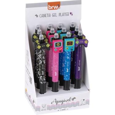 Imagem de Caneta Divert Gel, Player, Apagável, 0,7mm, 4 Modelos, Embalagem com 12, BRW