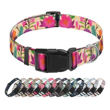 Imagem de SXboxing Coleira de cachorro, coleira fofa para cães pequenos, médios e grandes, coleiras macias personalizadas para animais de estimação com fivela de liberação rápida para caminhada, corrida