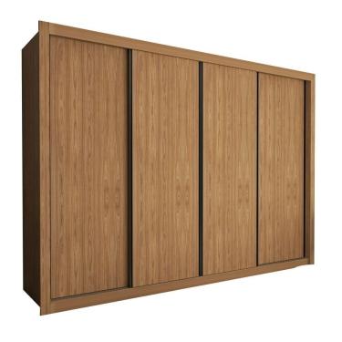 Imagem de Guarda Roupa 4 Portas De Correr 4 Gavetas Nápoli Minastex Carvalho