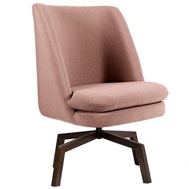 Imagem de Poltrona Decorativa Giratória Sala de Estar Megara Algodão Rosa - Gran Belo