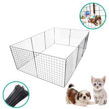 Imagem de Gaiola Móvel Modular 10 Telas Tela Aramada 60x60cm Pet Coelho Gato Por