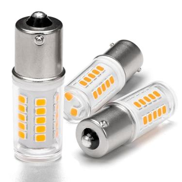 Imagem de Lâmpadas LED de 12 Volts 1156 1141 7506 1003 P21W BA15S Branco Quente 2700K 5 Watts AC10-24 Volt DC10-30 Volt Carro RV Camper Marine Boat Trailer Luzes Interiores, Base de Contato Única DC Baioneta
