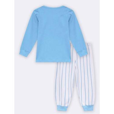 Imagem de Pijama Manga Longa Masculino bebê Bia Listras - Veggi, Azul, 3A6, Meni