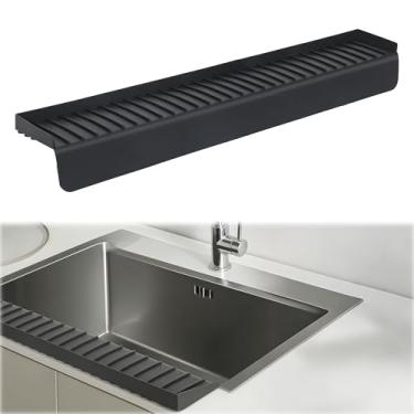 Imagem de Protetores de borda de pia de silicone para pia de cozinha, protetor de respingos de pia de cozinha, acessórios multifuncionais de pia de cozinha, aço inoxidável, granito