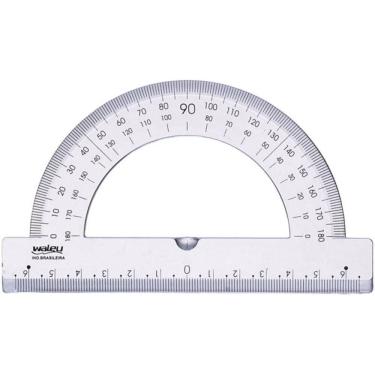 Imagem de Transferidores Plastico 180 Graus Chanfrado Pacote 10 Und