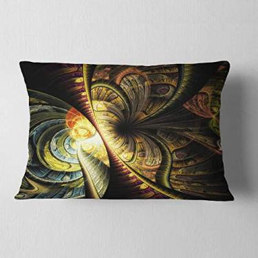 Imagem de Designart Fractal Illustration' Abstract Throw Lombar, sala de estar, sofá, almofada de alta qualidade + capa de almofada impressa em ambos os lados 30,5 x 50,8 cm
