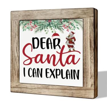 Imagem de MLTEye Placa de Madeira de Natal, Placas de Caixa de Madeira para Decoração de Casa, Decoração de Papai Noel, Decoração de Prateleira de Mesa, Decoração de Quarto Infantil, Decoraç (, Branco)