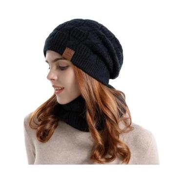Imagem de Conjunto de Chapéu, Cachecol e Balaclava de Malha Pelúcia para Inverno