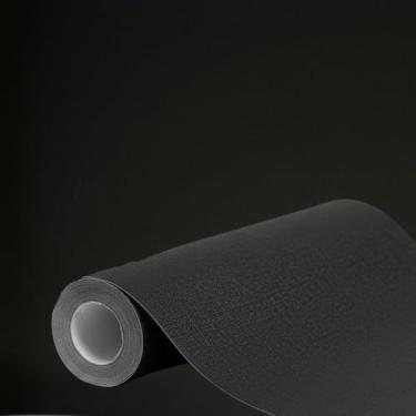 Imagem de Papel Adesivo Decorativo Preto para Parede e Móveis, 5 metros = 1 Rolo de 5m X 45cm, Autoadesivo