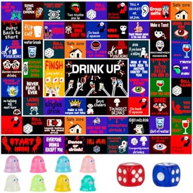 Imagem de Luhiew Drinking Board Games for Adults,Drunk Dice Game Funny Halloween Party Interactive Drinking Games for Drink Up Game Night