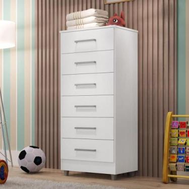 Imagem de Comoda Infantil Helena 6 Gavetas - Tonielque Móveis, Branco