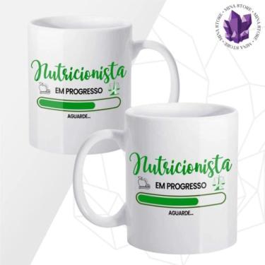 Imagem de Caneca de Cerâmica Mina Profissões Nutricionista - Mina Store, Branca 