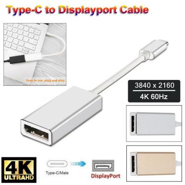 Imagem de ADAPTADOR USB-C MACHO PARA DISPLAYPORT 1.4A FEMEA = TYPE-C ADAPTER = MAC MACBOOK AIR = thunderbolt 3 = FULL HD 2K 4K 8K