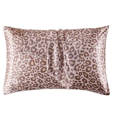 Imagem de URLINENS Fronha de cetim para cabelo e pele, macia e refrescante, semelhante a fronhas de seda, pacote com 2 fronhas com fecho de envelope tamanho padrão, presente para mulheres (50,8 cm x 66 cm