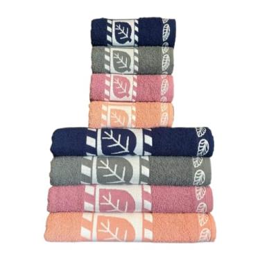 Imagem de Jogo De Toalhas 8 Peças 4 Banho 4 Rosto Algodão Gigante Grossa Alta Absorção Bordada