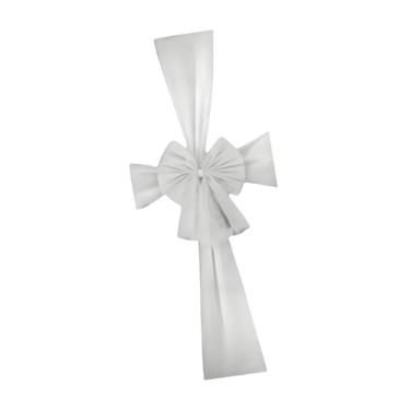 Imagem de Fenteer Laço de Natal para Guirlanda, Laço para Árvore, Enfeite para Porta de Entrada, Decoração Festiva, Envoltório Completo, Artesanato Elegante, Fácil de, Cinza