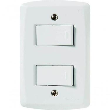 Imagem de Conjunto 4x2 Com 2 Interruptores Simples 10 A 250 V Tramontina Lux2 Branco