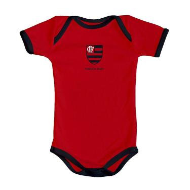 Imagem de Body Bebê Flamengo Curto Vermelho Oficial - Torcida Baby