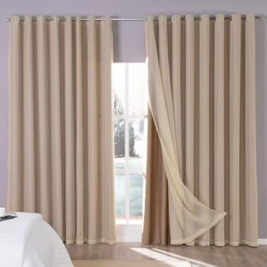 Imagem de Cortina Blackout Com 4.00m X 2.70 alt. Sala Quarto Casa(Cáqui)