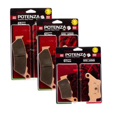 Imagem de Potenza Kit de Pastilhas de Freio GT Forza, Kevlar-Carbonio, Alta Performance, Dianteira e Traseira, Compatível com BMW F700GS F750GS F800GS F850GS Adventure