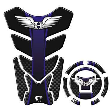 Imagem de Adesivo Protetor Tanque E Bocal Honda Asa Acima + 2018 Azul