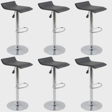 Imagem de Kit com 6 Banqueta Alta Giratória com Altura Regulável Recouro Belo Horizonte