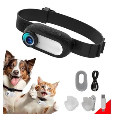 Imagem de ehomful Coleira de câmera HD 1080p para gatos com gravação de vídeo, mini câmera esportiva sem fio, câmeras de ação pequenas, câmera corporal para suprimentos para animais de estimação, presente de