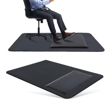 Imagem de Nuanchu Conjunto de 2 peças de tapete de cadeira rígido grande e antifadiga, tapete de mesa para cadeira de rodinhas em madeira de lei antiderrapante tapete antifadiga para ficar em pé, trabalho