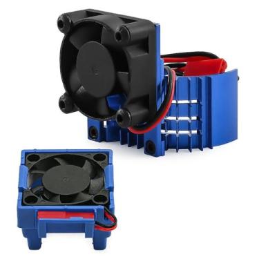 Imagem de JunZheHub Conjunto de Ventoinhas de Refrigeração para ESC E Motor para Carros RC em Escala 1/10, em Liga de Alumínio, Azul